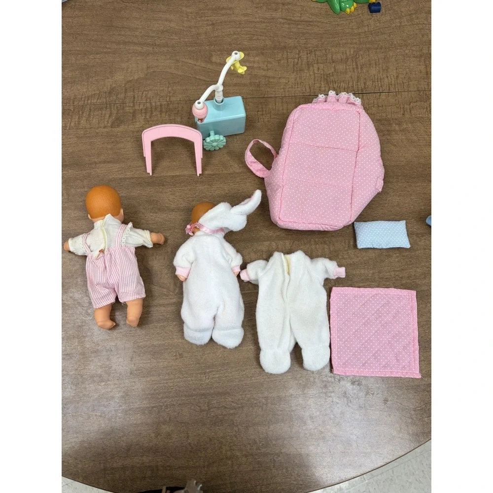 Galoob Bouncin' Babies Nursery Playset Dolls & Accessories 1988 Vintage Lot